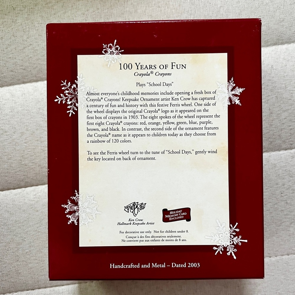 2003 100 Years of Fun | Crayola | Hallmark Keepsake Ornament | QXI8769 - Picture 2 of 7
